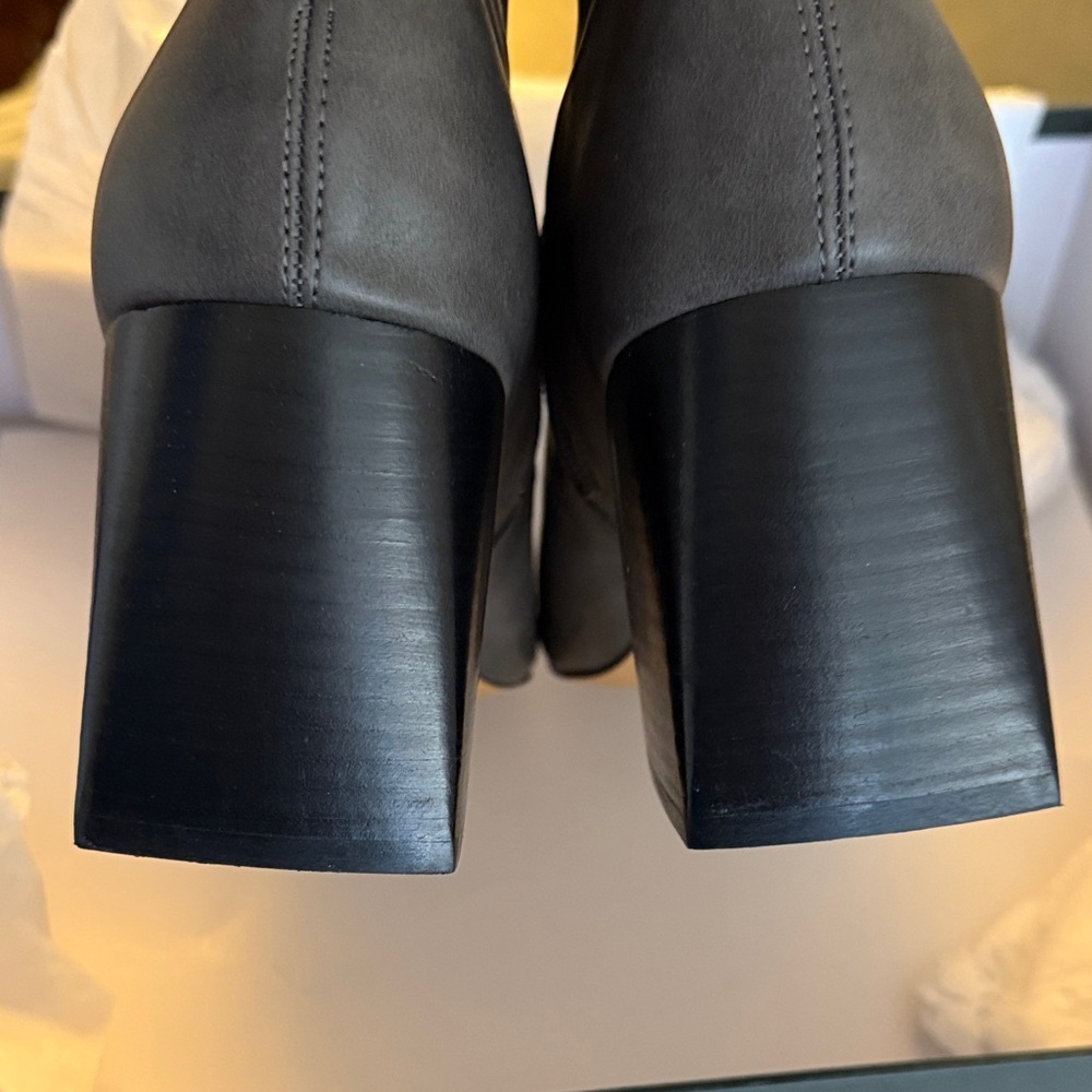 Anthropologie Charcoal Heeled Boots - Picture 6 of 8